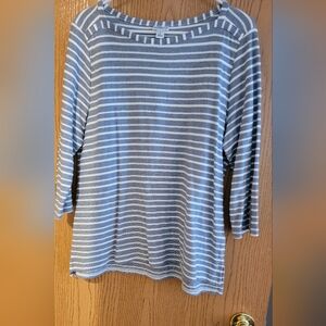 Croft & Barrow Blue and White Blouse